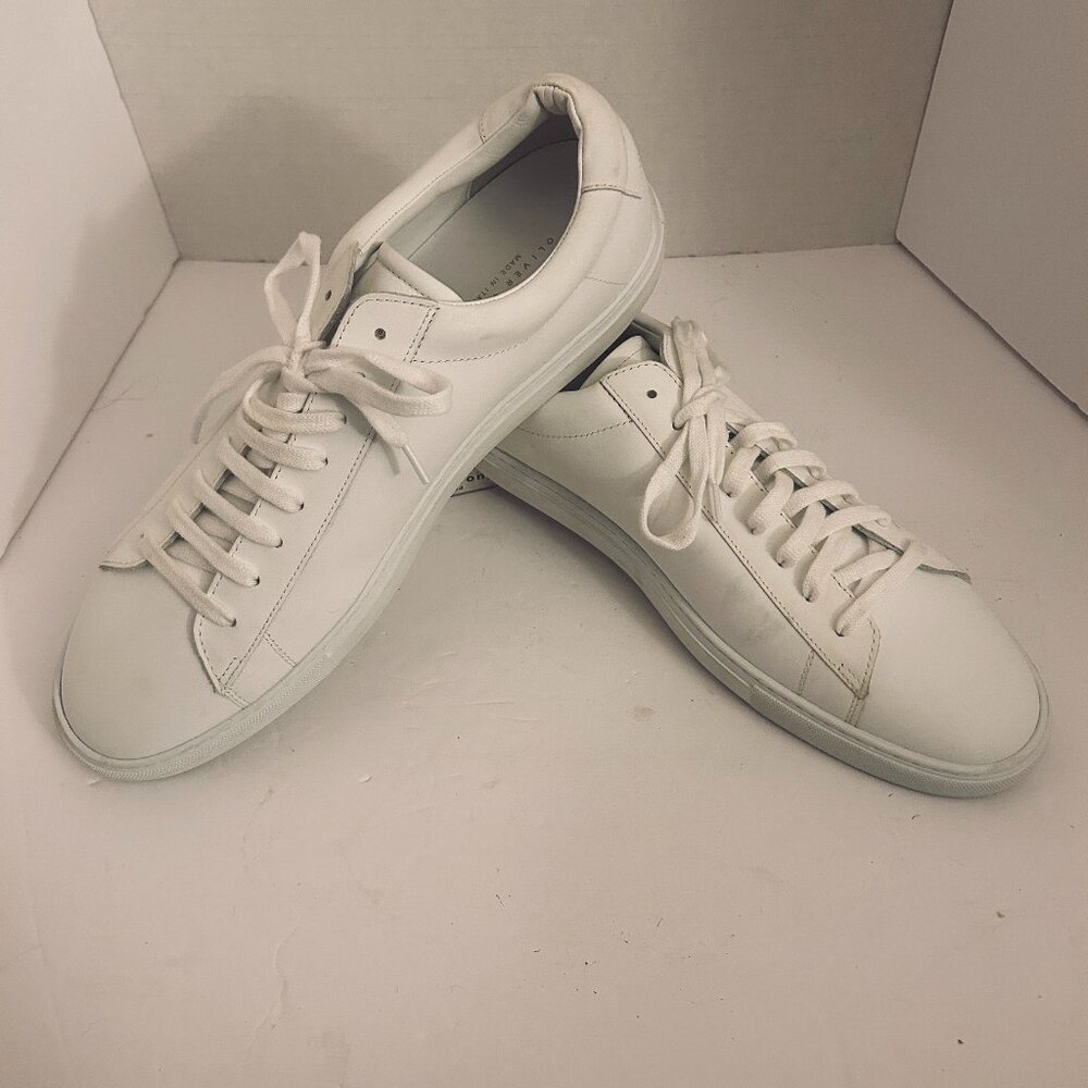 Oliver Cabell White Leather Low-Top Sneakers | Made in Italy | Size 12| NWOT